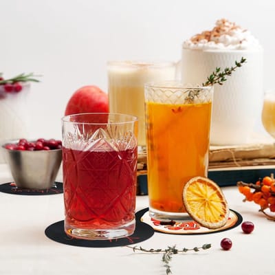 Ronde Houten Onderzetters voor Drankjes - 12 Stuks Set met Cocktail Motieven en Aperitief Thema