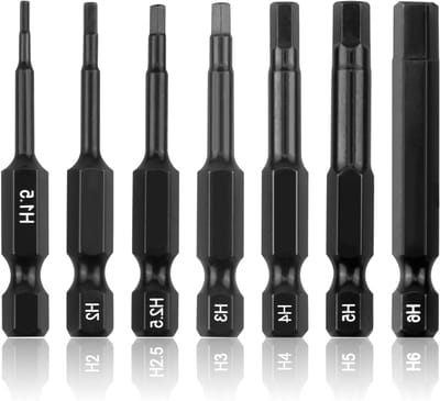 7-Piece Hex Impact Wrench Bit Set - Long 89 mm - Hex Screwdriver - Magnetic Tip - High Quality S2 Material - Wide Application Area - Gereedschap Set - Professioneel Gebruik