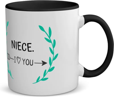 Akyol - niece i love you koffiemok - theemok - zwart - Nicht - de liefste nicht - verjaardag - cadeautje voor nicht - nicht artikelen - kado - geschenk - 350 ML inhoud