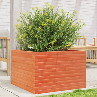 vidaXL - Plantenbak - 70x70x45,5 - cm - massief - grenenhout - wasbruin