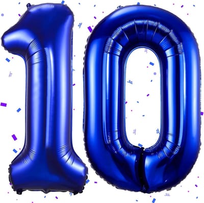 Grote Donkerblauwe Folieballon Cijfer 10 voor Verjaardag Decoratie