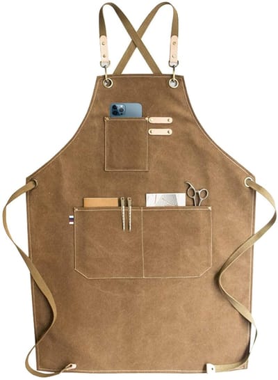 Canvas Schort - Denim Keukenschort voor Koken - Bruin