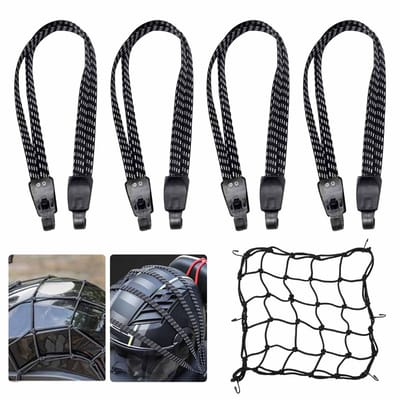 Dailygoods - 5 Stuks Spanbanden en Spanrubber met Haken - Fiets en Motorfiets