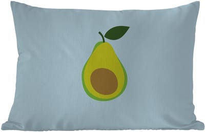 Buitenkussens - Avocado - Illustratie - Groene - Vrucht - 60x40 cm - Weerbestendig