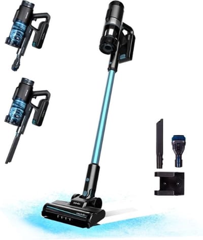 3 in 1 PRO Steelstofzuiger – Draadloos – Stofzuiger zonder Zak – Op Accu – Veelzijdig – Vacuum Cleaner – 12000PA Zuigkracht – 215W – Blauw