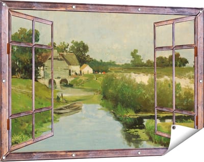 Gards Tuinposter Doorkijk Zomerdag - Johan Hendrik Weissenbruch - 120x80 cm - Tuindoek - Tuindecoratie - Wanddecoratie buiten - Tuinschilderij