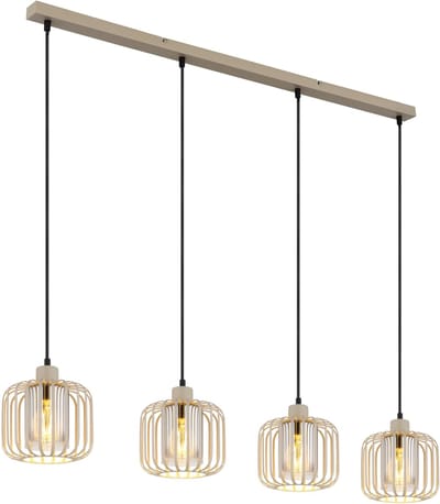 Globo - hanglamp - ALFRED - beige - metaal - draadlamp - E27 - 15758-4H