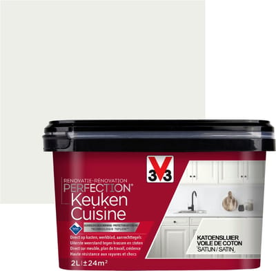 V33 Perfection Keuken - Katoensluier - 2 l - Zijdeglans - 12 m²/l - Afwerkingslaag