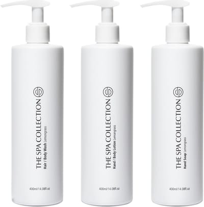 The Spa Collection Lemongrass - 2-in-1 Hair & body wash + Handzeep + Body Lotion - Milde formulering - 400 ml pompfles - Set van 3 stuks