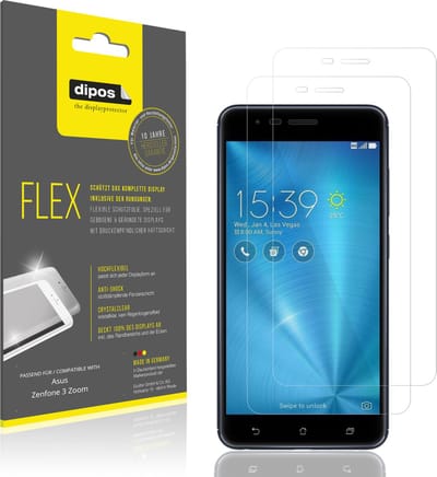 dipos – 2x Beschermfolie geschikt voor Asus ZenFone 3 Zoom | 3D Full Cover Screenprotector | 100% Passend