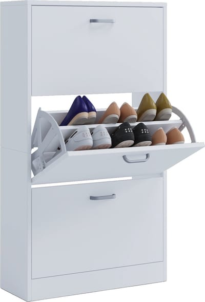 Houten plank Kipper schoenenrek Schoenenkast Schoenenkipper 3 kleppen Sipos L
