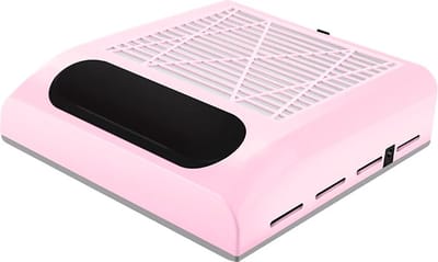 Nagelstofafzuiger - Afstofzuiger - 80 Watt Nail Dust Collector - Stofzuiger Voor Nail Salon - Nagels - Acrylnagels - Nepnagels - Gelnagels - Elektrische nagelstofzuiger - Tafelafzuiging - Roze kleur met filter - Manicure/Pedicure Handen en Voeten