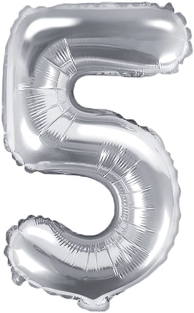 Cijfer 5 (35 cm) - Zilver