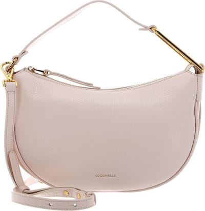 COCCINELLE Leren Schoudertas Priscilla Handbag Grained Leather Creamy Pink Roze