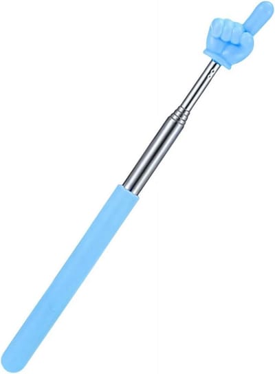 Uitschuifbare aanwijsstok voor leerkrachten — Ideaal voor voorlezen in de klas | Mini-uitschuifbare vingerwijzer | Opvouwbare leesstok | Aanwijspen met lange punt — Geschikt voor kleuters (Blauw)