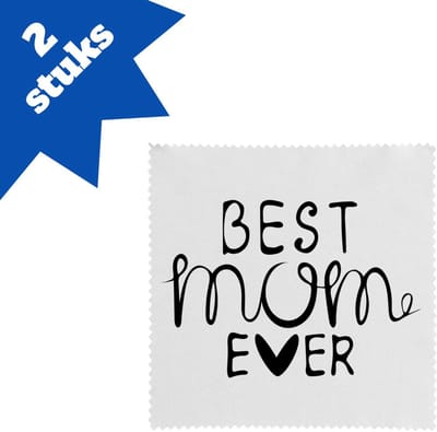 Akyol - best mom ever brillendoekjes - Mama - moeder - moederdag - cadeau - verjaardag - beste ooit - 17,8 bij 17,8 cm - 2 stuks