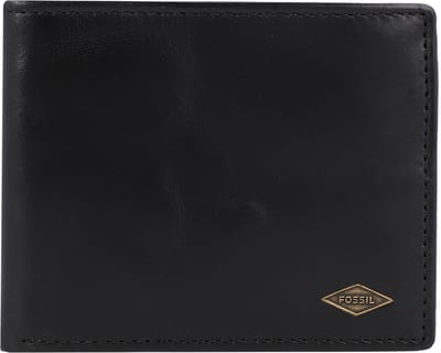 FOSSIL Leren Portemonnee Ryan Bifold with Flip ID RFID Black Zwart