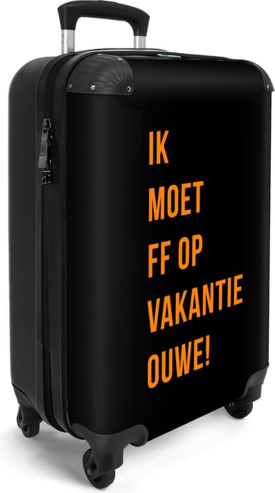 NoBoringSuitcases.com® - Koffer zwart - Past binnen 55x40x20 cm en 55x35x25 cm - Vakantie benodigheden - Zwarte trolley handbagage - Cadeau mannen - Valiezen met wieltjes volwassenen - Reiskoffer op wielen - Rolkoffer lichtgewicht