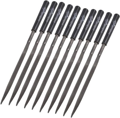 Driehoekige Vijlen - Handvijlen Set - Metaal Bewerken - Driezijdig Gesneden - 180 mm Lengte - Zwart Grijs