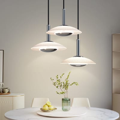 NETTLIFE LED Hanglamp - chroomglas - 18W eetkamerlamp - moderne hanglamp - 3 lichts - 3000K warm wit - metaal - voor woonkamer | slaapkamer | keuken
