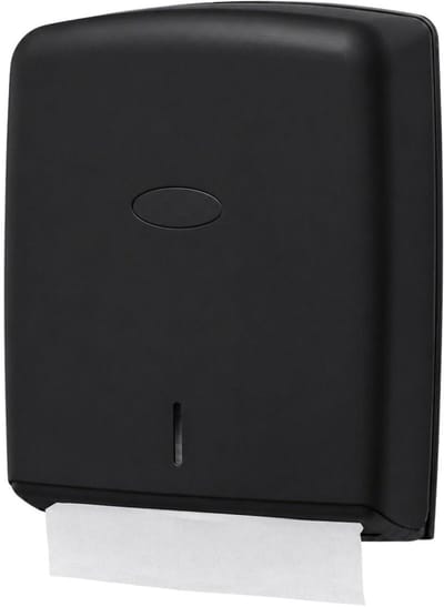 Papieren handdoek dispenser - ABS kunststof - Zwart - Z en V vouw - Blanco