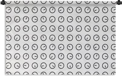 Wandkleed - Wanddoek - Klok - Patronen - Minimalisme - 180x120 cm - Wandtapijt