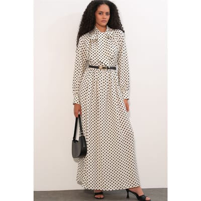 Gestippelde Maxi Shirtjurk