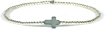 Heaven Eleven - 925 zilver- dikte 1mm - hematiet kruis -