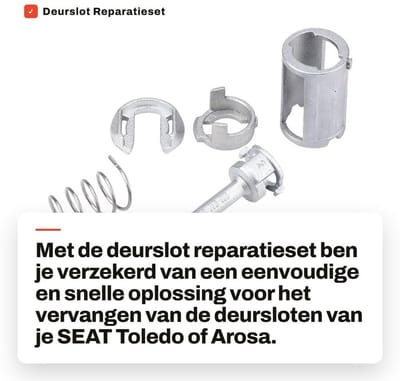Dailygoods- Deurslot Reparatieset Eenvoudige installatie - Vervanging 3B0 837 167/168 - Duurzaam - Professioneel - Geschikt voor SEAT TOLEDO AROSA - Antislip onderdelen