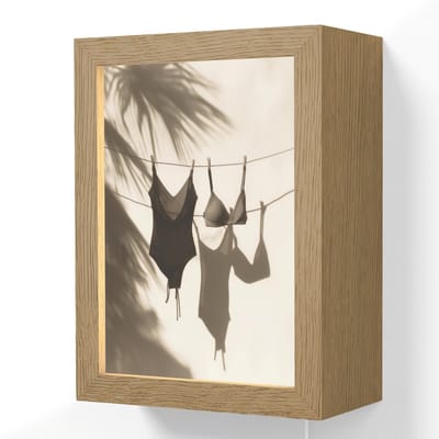 Wandlamp 15x20 cm - Oplaadbaar - Badkleding - Palmbomen - Schaduw - Tropisch - Wandlampen binnen woonkamer - Slaapkamer lamp met kabel - Decoratieve nachtlamp - Vloerlamp snoer