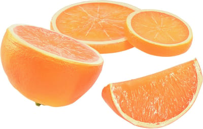 Decoratieve sinaasappels, kunstmatige fruitstukjes 5-7 cm, zomerdecora