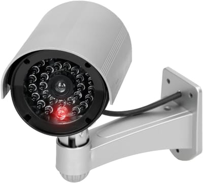 Dummy camera - Nep beveiliging - Beveiliging huis - Knipperende LED - ca. 230 gram - Zilver zwart