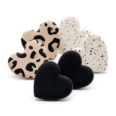 Zwart wit oorbellen dames earparty set hartvormige oorknopjes met luipaardprint acryl oorstekers 3 paar minimalistische hartjes oorbellen multicolor sieraden set