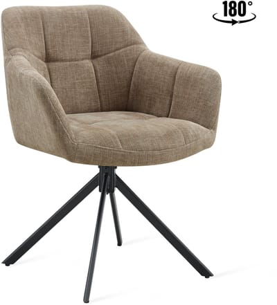 Eetkamerstoel Jesse Stof Taupe - Giga Meubel - Set van 2