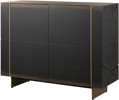 MASSIVMOEBEL24.DE eik dressoir donkerbruin 140x50x110 cm (BxTxH) gelakt deels gemonteerd BEAMS deels massief #60