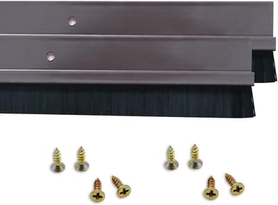 Deurstrip Borstel - Tochtstrip Deur - Tocht Weren - H-Profiel Aluminium - 1000mm x 15mm - Bruin