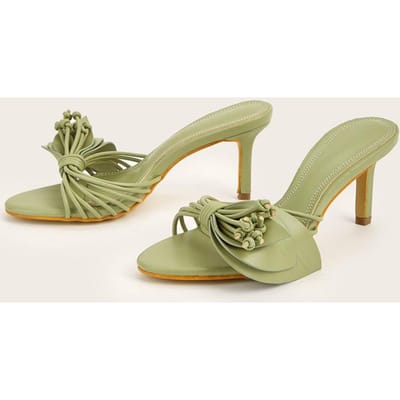 Bohemian Stijl Bloemen Decor Vrouwen Pantoffels Sandalen Zomer Hoge hakken Mules Slides Casual Buiten Strand Teenslippers Schoenen 43 beige