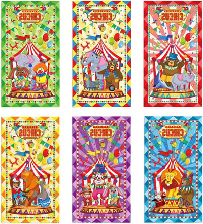 Kleurrijke clownservetten voor carnaval, 20 stuks, 2-laagse papieren servetten voor feestelijke tafeldecoratie, circusfeest en verjaardagspartijen