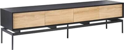 LANCELIN - TV-meubel - Lichtbruin/Zwart - MDF