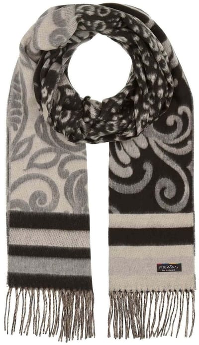FRAAS sjaal Cashmink Scarf Black White zwart