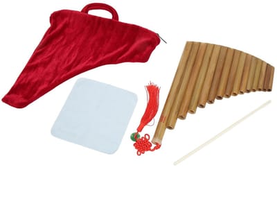 Dailygoods- Panfluit 15 Pijpen - Traditioneel Chinees Instrument - Milieuvriendelijk Bamboemateriaal - Geschikt voor Beginners - Eenvoudig te Leren - Fluit