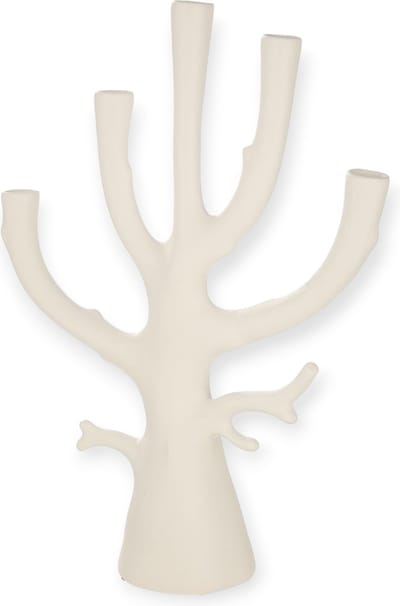 Gilde Handwerk - Kaarsenhouder - Kandelaar - Tak - Branch - Wit - Keramiek - Handgemaakt
