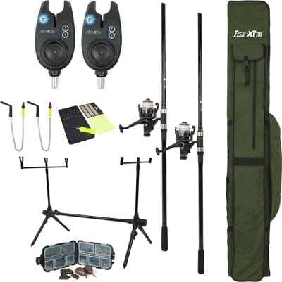 FISH-XPRO Karperset | Carpset Pro Improve Set | 2-Rod | Karperhengelset | Extra Uitgebreid | 96-Delig
