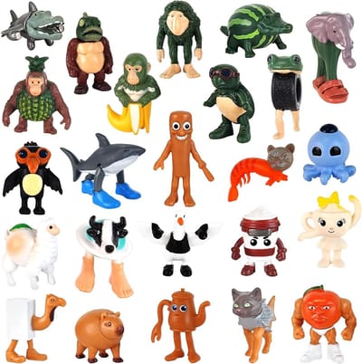 24 Stuks 3D Geprinte Italiaanse Figuren, Grappige Dierenspeelgoed Decoraties voor Kinderen en Fans, Unieke Verzamelobjecten en Speelgoed voor Creatieve Spelletjes