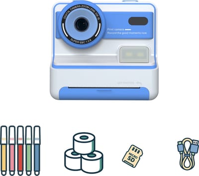 Trafello® Explorer Cam – Kindercamera met Instant Print & Fotoboek | Avonturen vastleggen, printen & bewaren | Cadeauset voor kleine ontdekkingsreizigers (3–10 jaar)