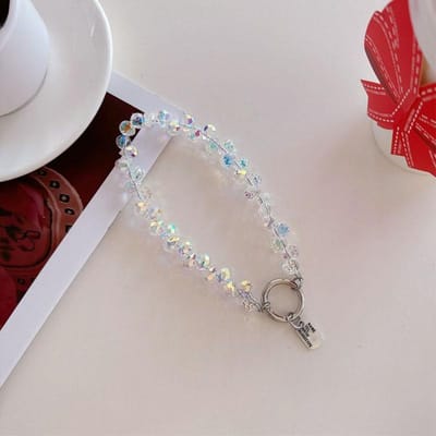 Pendentif Perlé en Cristal Fraise Multicolore Goutte d'Eau Lanière pour Étui de Téléphone Pendentif Clé Luxe Léger