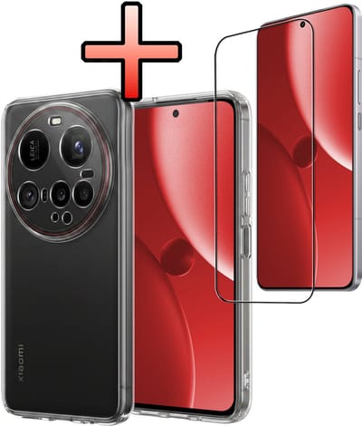 Hoesje - Met Screenprotector - Geschikt voor Xiaomi 15 Ultra - Sterk & Shockproof - Back Cover - Siliconen Case - Telefoon Hoes - Transparant