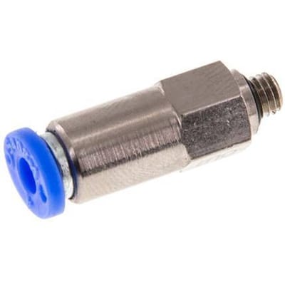 4mm & M5 Regeling-In Vernikkeld Messing/PBT Terugslagklep Insteekkoppeling Buitendraad 0.2-10 bar
