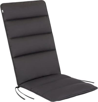 Kussen hoge rugleuning - Zitkussen outdoor - Comfortabel zitten - Geïntegreerde lendensteun - 120 x 48 cm - Grijs/antraciet