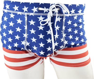 BamBella ® - Zwembroek - Maat S/M - zwemshorts - Blauw wit amerikaanse vlag short kort man mannen heren
